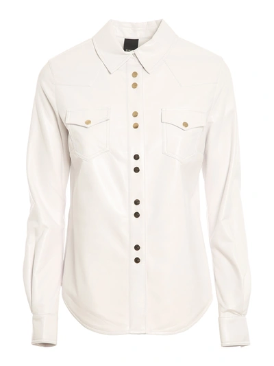 Pinko Caroline Shirt In White Leatheret In White