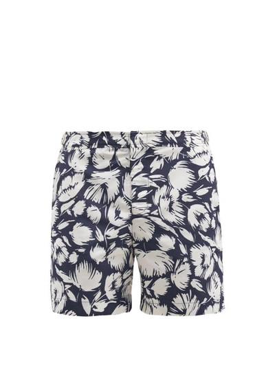 Orlebar Brown Bulldog Floral-print Swim Shorts In Navy White