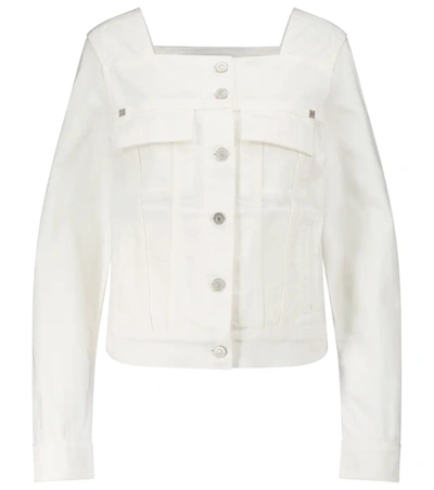 Givenchy Woman White Denim Jacket With Square Neckline