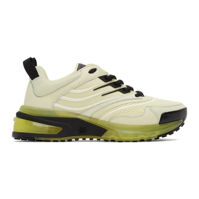 Givenchy Giv 1 Mixed Leather Transparent-sole Runner Sneakers In 130 Off White