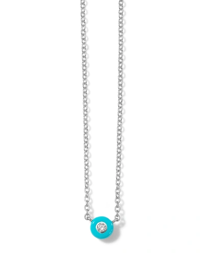 Ippolita Sterling Silver Carnevale Stardust Diamond & Ceramic Solitaire Station Pendant Necklace, 16-18 In Turquoise