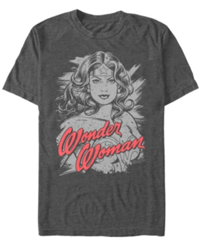 Fifth Sun Men's Wonder Woman She Is Power Short Sleeve T-shirt In Charcoal H