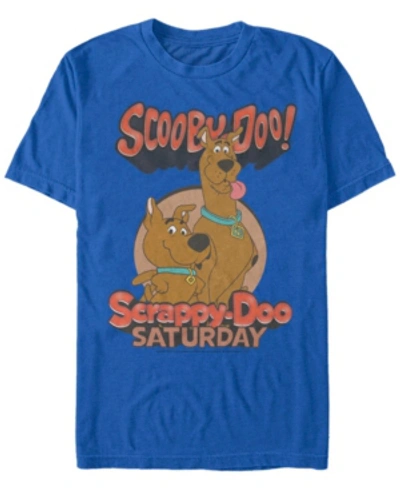 Fifth Sun Men's Scooby Doo Saturday Doos Short Sleeve T-shirt In Royal