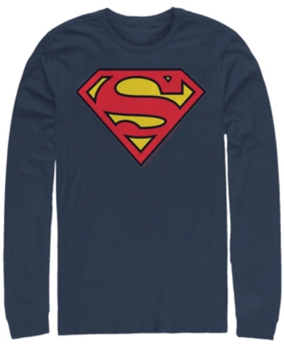 Fifth Sun Men's Superman Inside Comics Long Sleeve Crew T-shirt In Navy