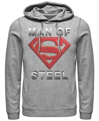 Fifth Sun Men's Superman Scoring Shield Fleece Hoodie In Athletic Heather