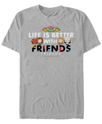Fifth Sun Men's Friends Life Is Better Short Sleeve T-shirt In Silver-tone