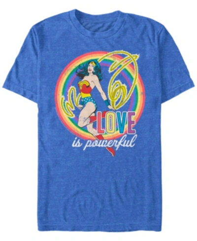 Fifth Sun Men's Wonder Woman Rainbow Woman Short Sleeve T-shirt In Royal Heather
