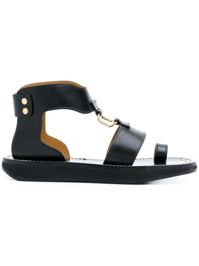 Isabel Marant Nindle Leather Sandals In Black