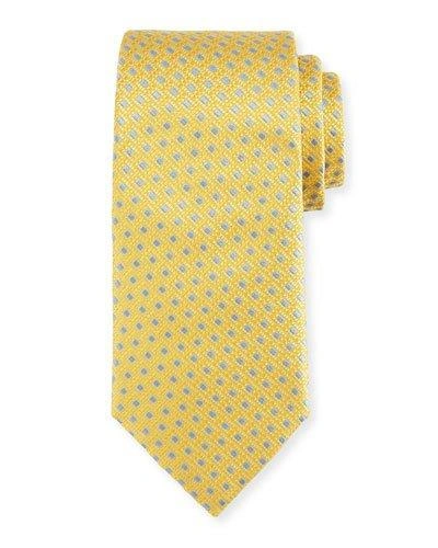Ermenegildo Zegna Neat Boxes Silk Tie In Yellow