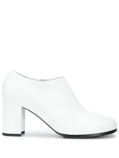 Junya Watanabe Heeled Low-cut Leather Boots In White