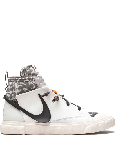 Nike X Readymade Blazer Mid Sneakers In White/ Black/ Pure Platinum