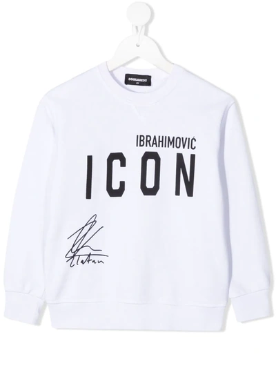 Dsquared2 Teen X Ibrahimović Icon-print Sweatshirt In White