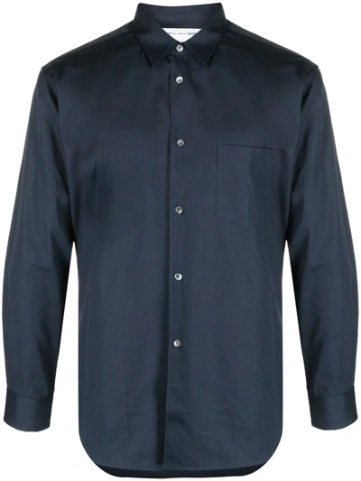 Comme Des Garçons Shirt Pointed Collar Cotton Shirt In Blue
