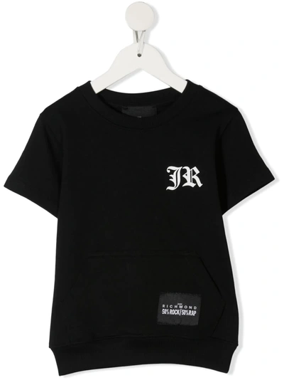 John Richmond Junior Teen Logo-print Cotton T-shirt In Black