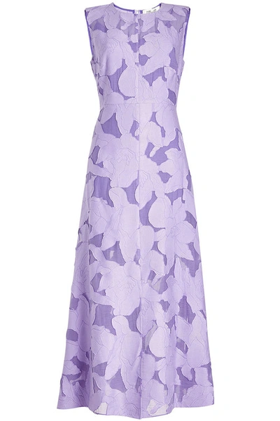 Diane Von Furstenberg Sleeveless Dress With Cotton In Purple
