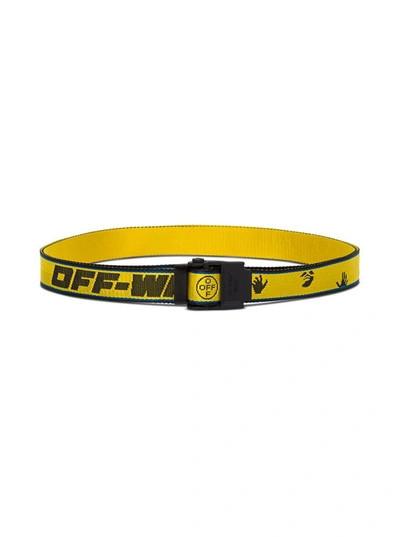 Off-white Hybrid Industrial Belt With Logo In Yellow