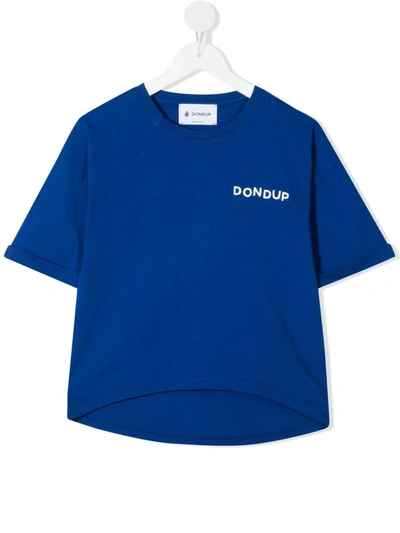 Dondup Kids' Young Wild And Free-print T-shirt In Blue