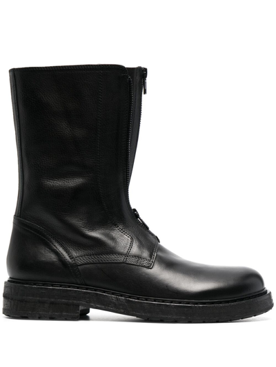 Ann Demeulemeester Santiago Leather Zip Boots In Black