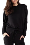 90 Degree By Reflex Missy Terry Brushed Long Sleeve In Black
