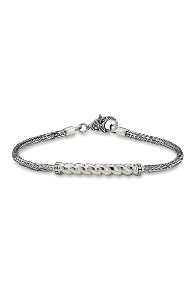 Samuel B Jewelry Sterling Silver 2.5mm Tulang Naga Twisted Cable Design Bar Bracelet