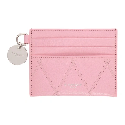 Givenchy Gv3 Quilted Leather Card Holder In 661 Baby Pink
