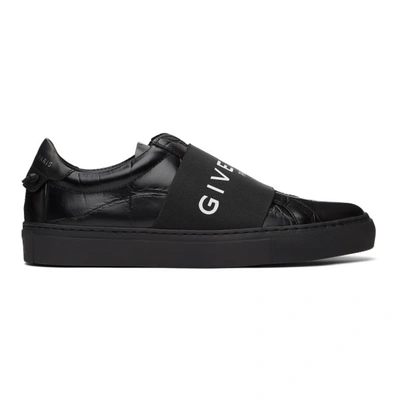 Givenchy 黑色 Elastic Urban Knots 鳄鱼纹运动鞋 In Black