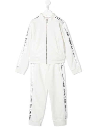 Moncler Kids' Logo-trim Tracksuit Set In White | ModeSens