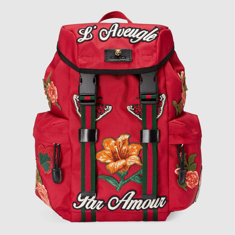 Gucci Backpack With Embroidery In Red ModeSens