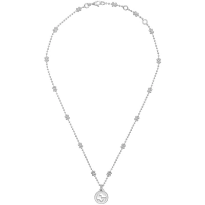 Gucci Silver Interlocking G Ball Chain Necklace