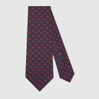 Gucci Silk Tie With Gg Pattern