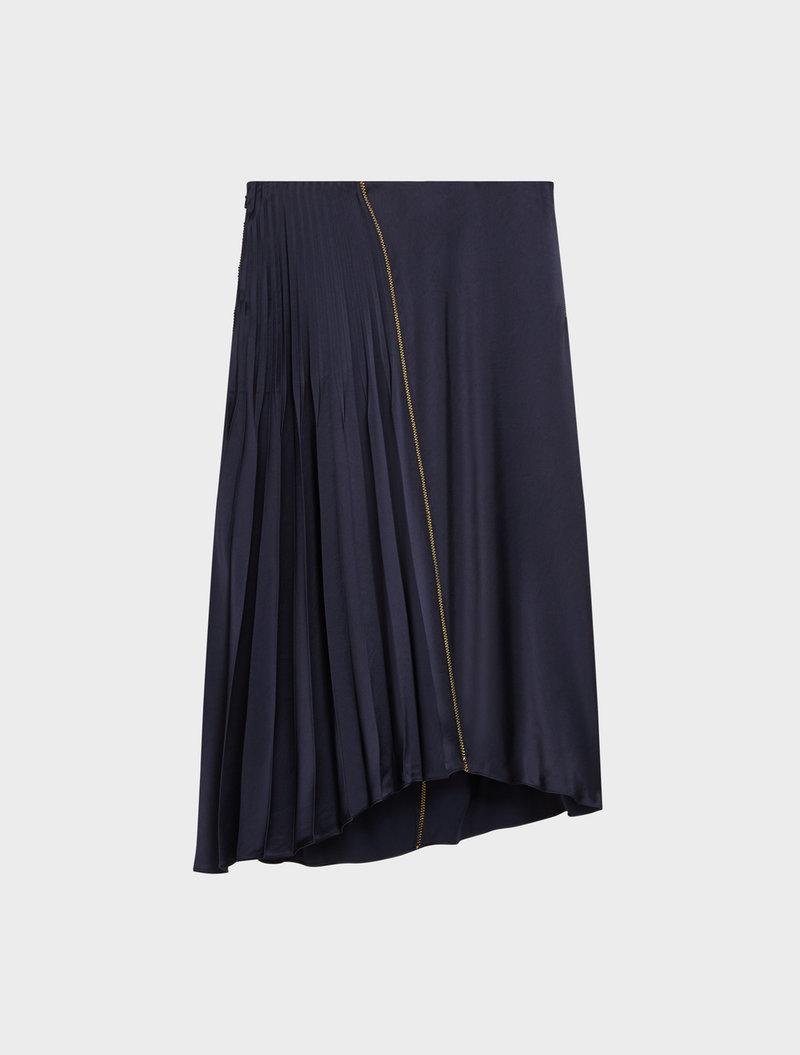 Dkny Asymmetric Pleated Midi Skirt In Blue | ModeSens