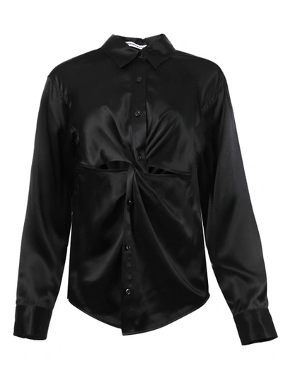 Alexander Wang T Knotted Button-down Blouse Black