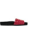 Isabel Marant Hellea Quilted Leather Slides In Red