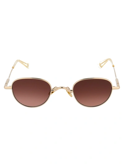 Peter And May Guru Round Frame Sunglasses In Gold
