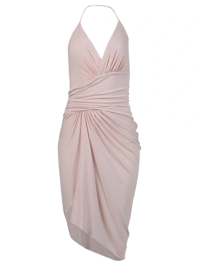 Alexandre Vauthier Asymmetric Draped Halter Dress, Shell Pink