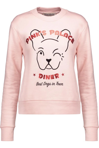 Etre Cecile Pink's Palace Diner Metallic Printed Cotton-fleece Sweatshirt