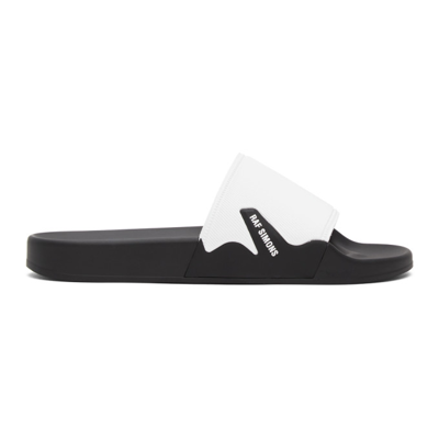 Raf Simons Lettering Logo Flat Slides In White