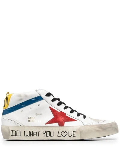 Golden Goose Mid Star Sneakers In Beautiful White Color