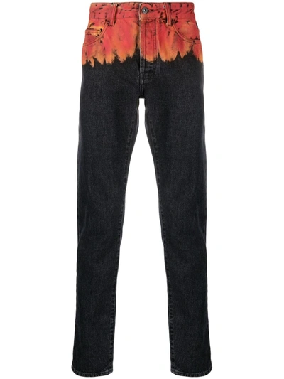 Marcelo Burlon County Of Milan Marcelo Burlon Man Jeans Brick Size 30 Cotton, Polyester In Black