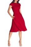 Dress The Population Livia Fit & Flare Dress In Red