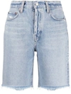 Agolde High-rise Knee-length Jeans In Blue