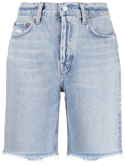 Agolde High-rise Knee-length Jeans In Blue