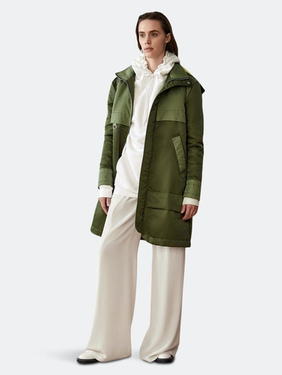 Caalo Women's Sustainable Down Water Resistant Anorak In Olive Green