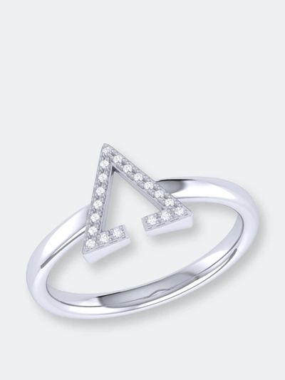 Luvmyjewelry Aim High Open Triangle Diamond Ring In Sterling Silver In Grey