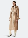 Caalo Women's Sustainable Water Resistant Cotton Trench Coat In Brown