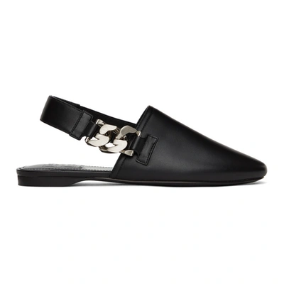 Givenchy Chain-embellished Leather Slingback Flats In Black