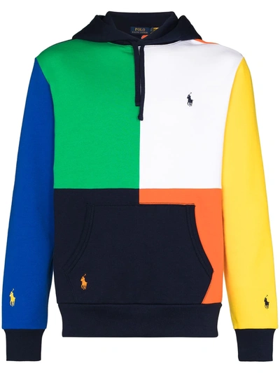 Polo Ralph Lauren Colour-block Embroidered Logo Hoodie In Multi