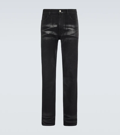 Givenchy Black Shiny Polished Slim-fit Jeans In Schwarz