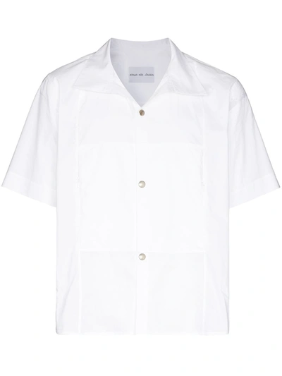 Arnar Mar Jonsson Open-collar Cotton-ventile Shirt In White