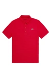 Lacoste Jacquard Stripe Ultra Dry Perfomance Polo In Ruby